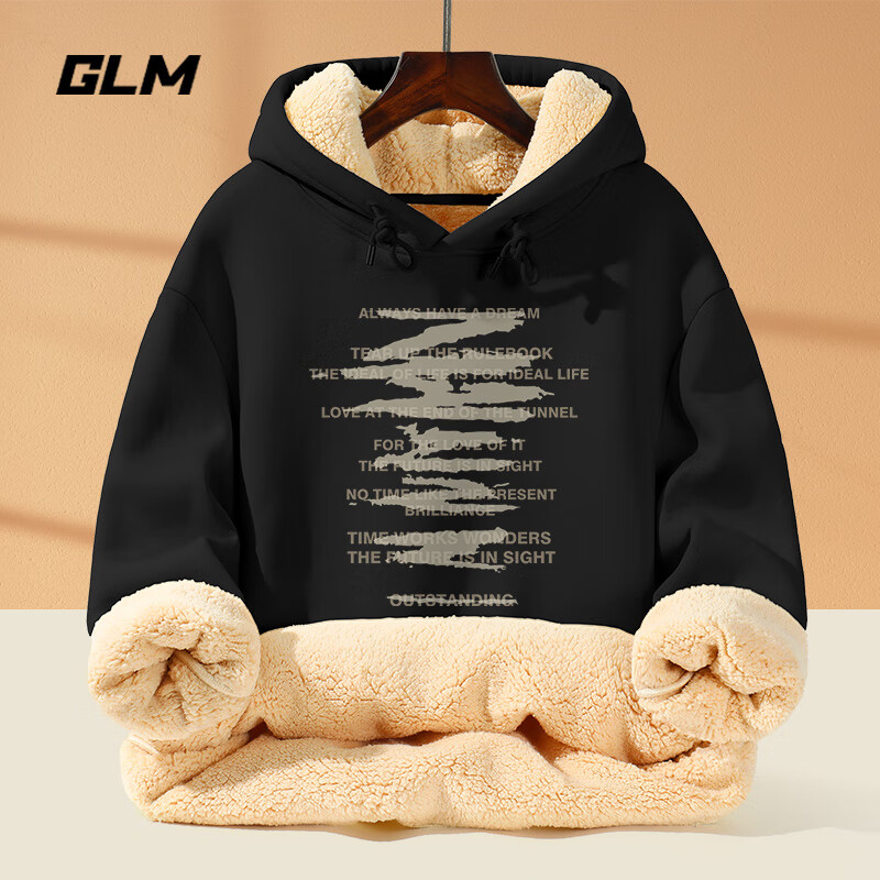 GLM 男士加绒连帽卫衣 JGL涂鸦串字D 109.9元