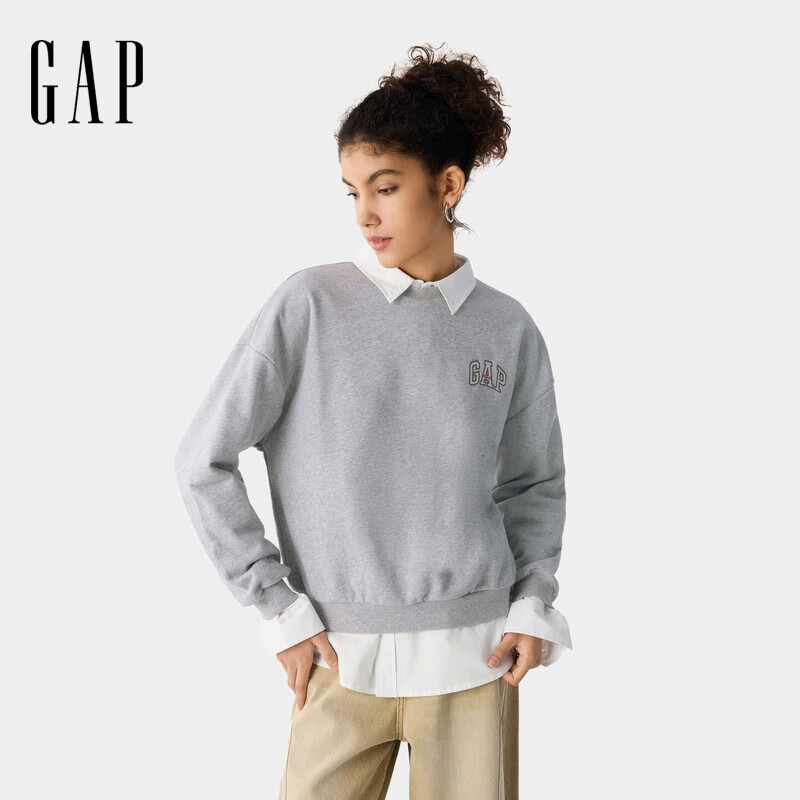 Gap 女装刺绣logo圆领卫衣 760790 68.03元（需用券）