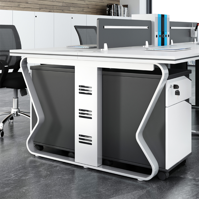 职员办公桌椅组合家具 简约现代4/6多人位电脑隔断工位屏风职员桌 299.3元