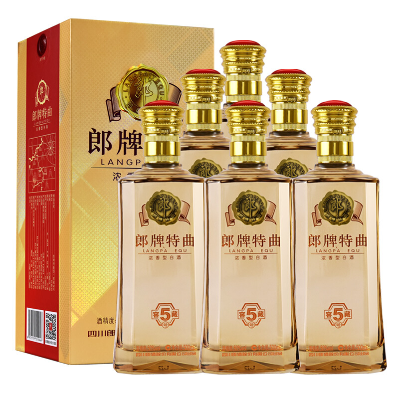 88VIP：LANGJIU 郎酒 郎牌特曲 窖藏5号 50%vol 浓香型白酒 500ml*6瓶 323元（需用券