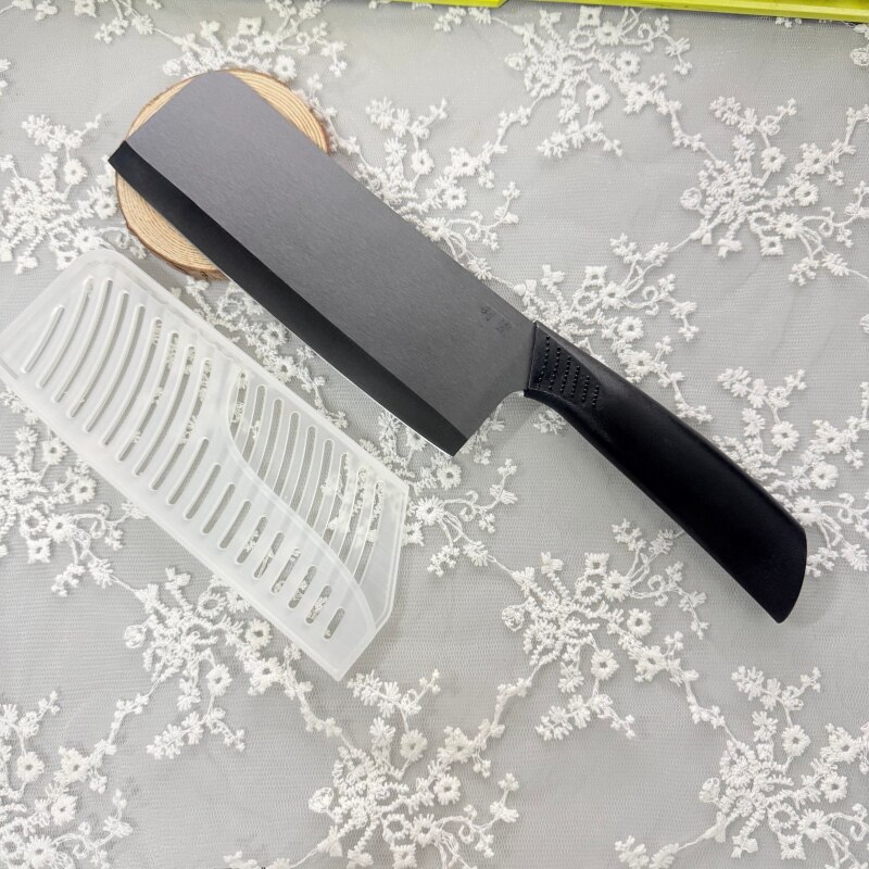 移动端：利瓷 德国风 陶瓷菜刀 黑刃 切片刀 刀尖角度60°以上 刃长16.5cm 刀