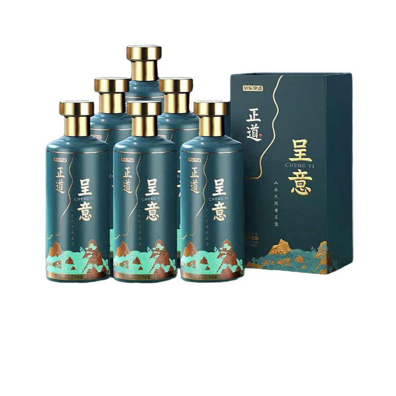 移动端、京东百亿补贴：京东京造 正道呈意53度 500ml*6 整箱茅台镇珍藏 坤沙