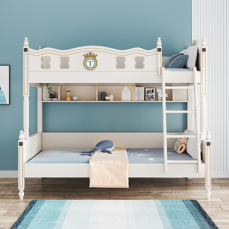 KUKa 顾家家居 双层床上下铺床高低床儿童床双人母子床直梯款 北欧单床1.2*2M