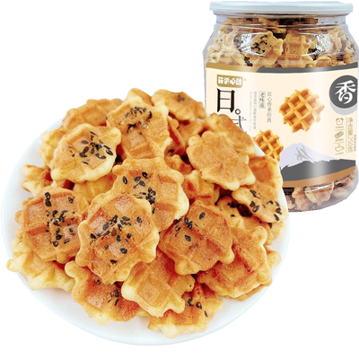 再降价：日式蛋格酥芝麻华夫饼干250g面包休闲网红小零食糕点小吃代餐饼干
