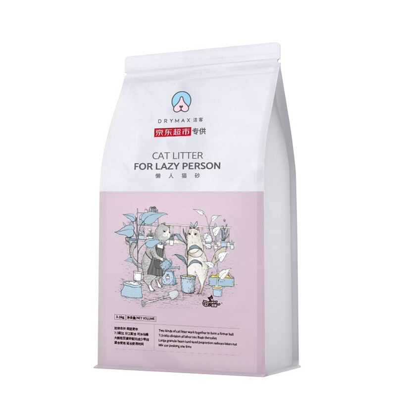 科学配比好猫砂、京东百亿补贴：DRYMAX 洁客 混合猫砂 懒人猫砂 3.3kg*3袋共9.