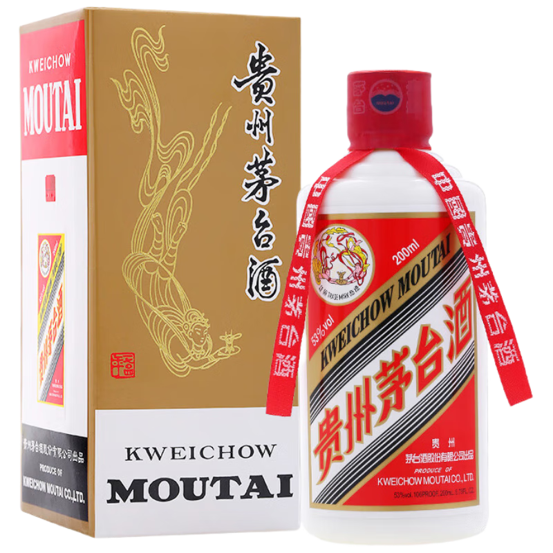 京东百亿补贴：茅台（MOUTAI）飞天 酱香型白酒 53度 200ml 单瓶装 789.03元