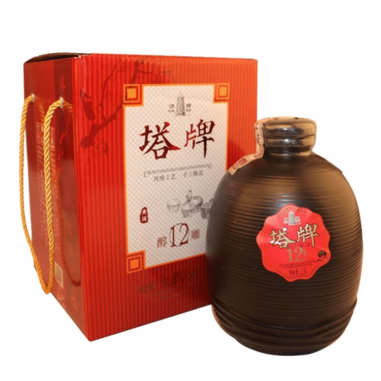 塔牌 黄酒手工冬酿醇雕12半甜型花雕酒2.5L坛装礼盒老酒绍兴年份酒 252.67元