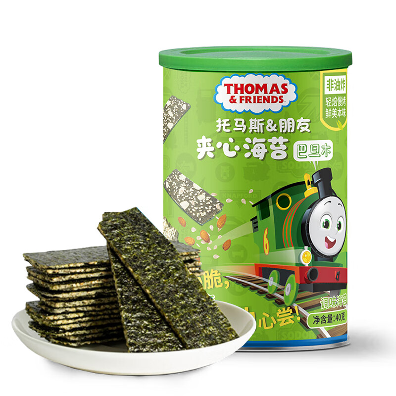 THOMAS & FRIENDS 婴幼儿夹心海苔 巴旦木味 40g 3.86元（需买10件，共40.4元，双重