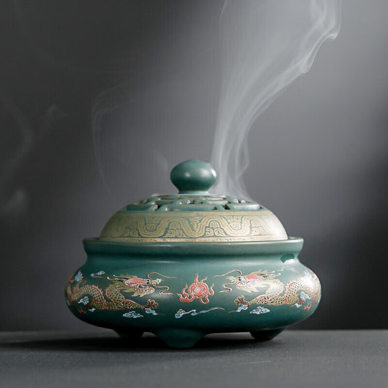 景泰蓝陶瓷珐琅蚊香盘香炉摆件 15.5*7.5cm 54.9元（需用券）