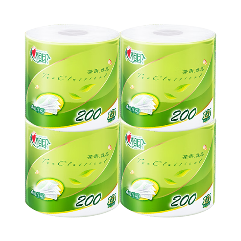 心相印卷纸 茶语有芯4层200g*4卷 4.95元（需领券）