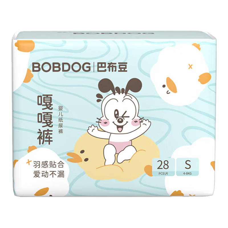 巴布豆 BOBDOG 嘎嘎裤婴儿纸尿裤M26片*4件 63.05元（需领券，合15.76元/件）