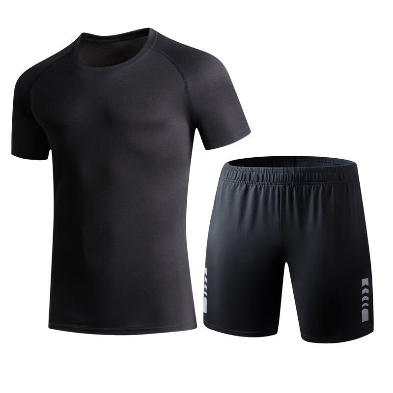 夏季运动套装男士跑步健身衣服装备短袖冰丝T恤速干上衣篮球训练 22.8元（需用券）