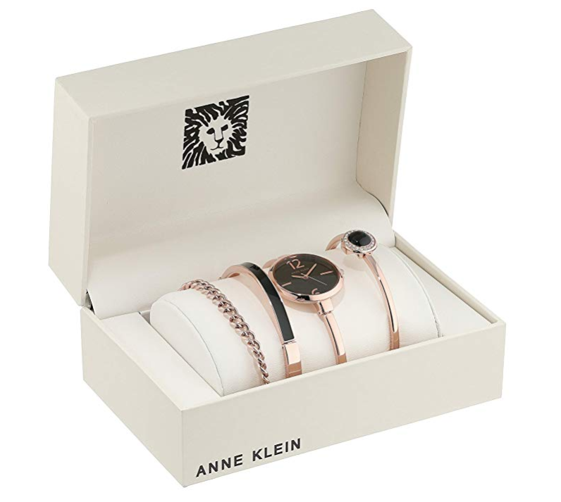 Anne Klein 安妮克莱因 AK/3290BKST 施华洛世奇 女士手链手表套装298.52元