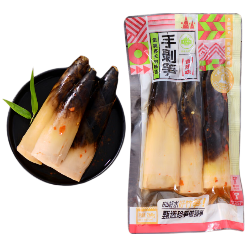 京鲜生 手剥笋泡椒味 260g*2袋 开袋即食 脆笋零食 9.9元