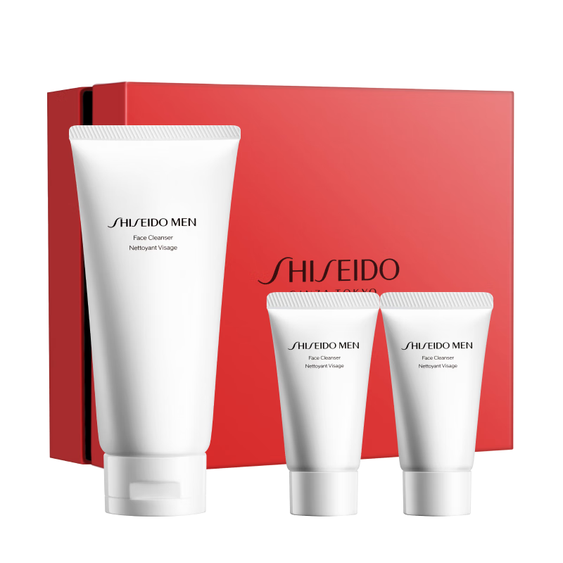 PLUS：资生堂（SHISEIDO）新男士洁面膏125ml 收缩毛孔控油平衡保湿洗面奶 男士