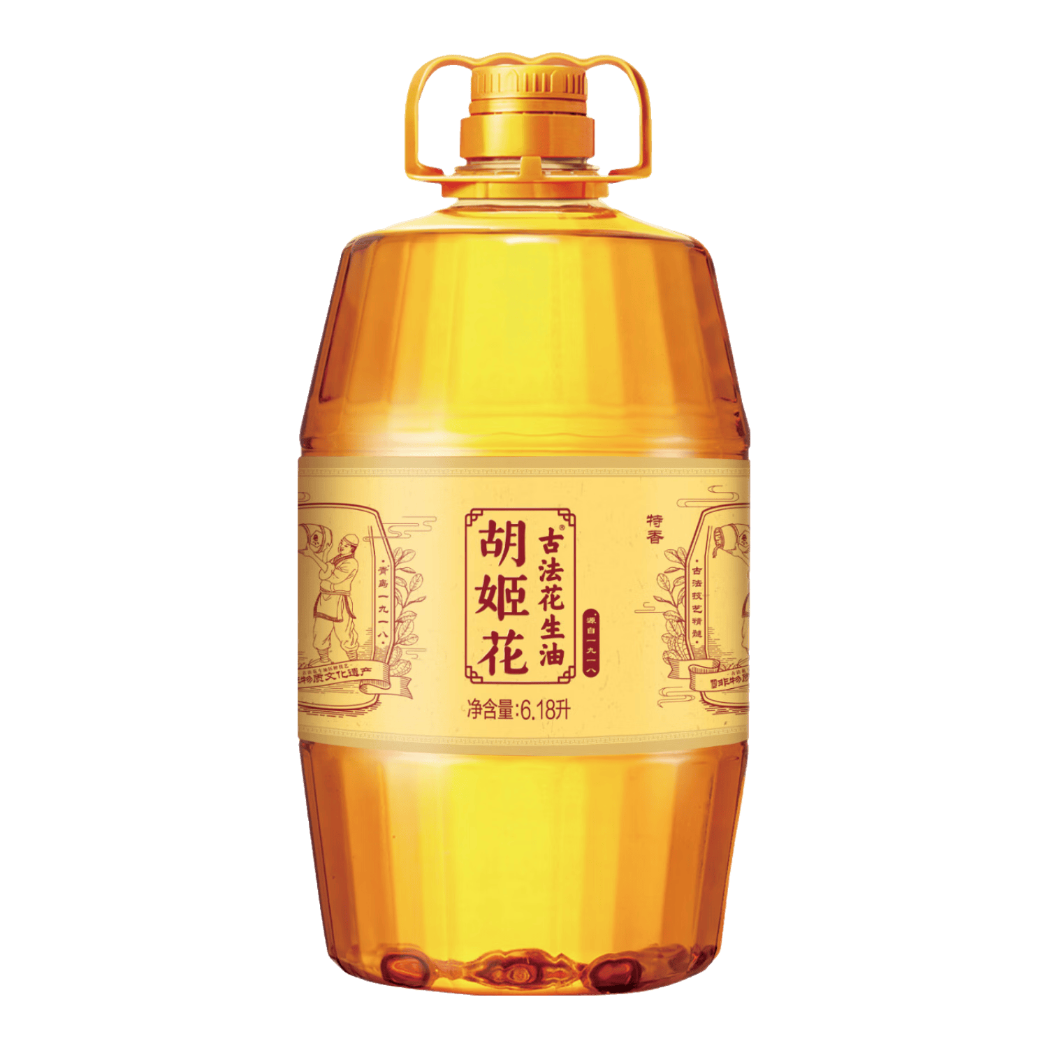 8日0点、再降价：胡姬花 古法花生油 6.18L*2件 108.41元/件包邮（共216.81元）