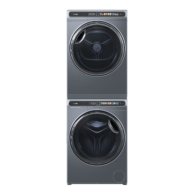 PLUS会员：Haier 海尔 精华洗洗烘套装 10KG超薄大筒径滚筒洗衣机+热泵烘干机