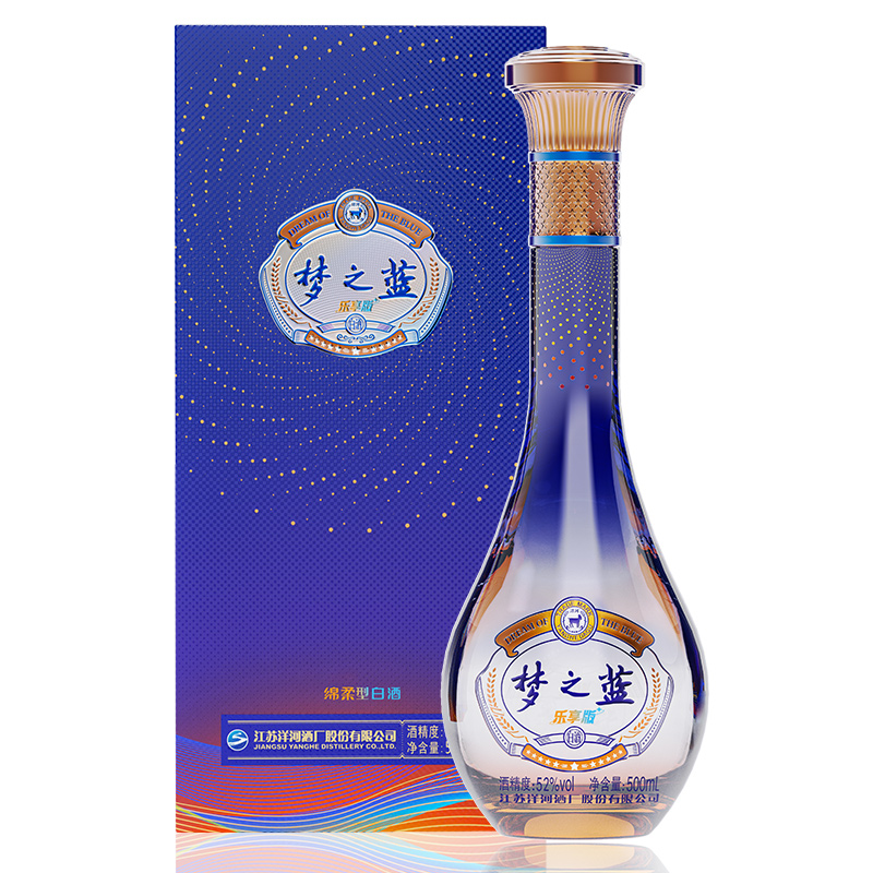 YANGHE 洋河 梦之蓝 乐享版 52度 500ml 绵柔浓香型白酒 350.6元