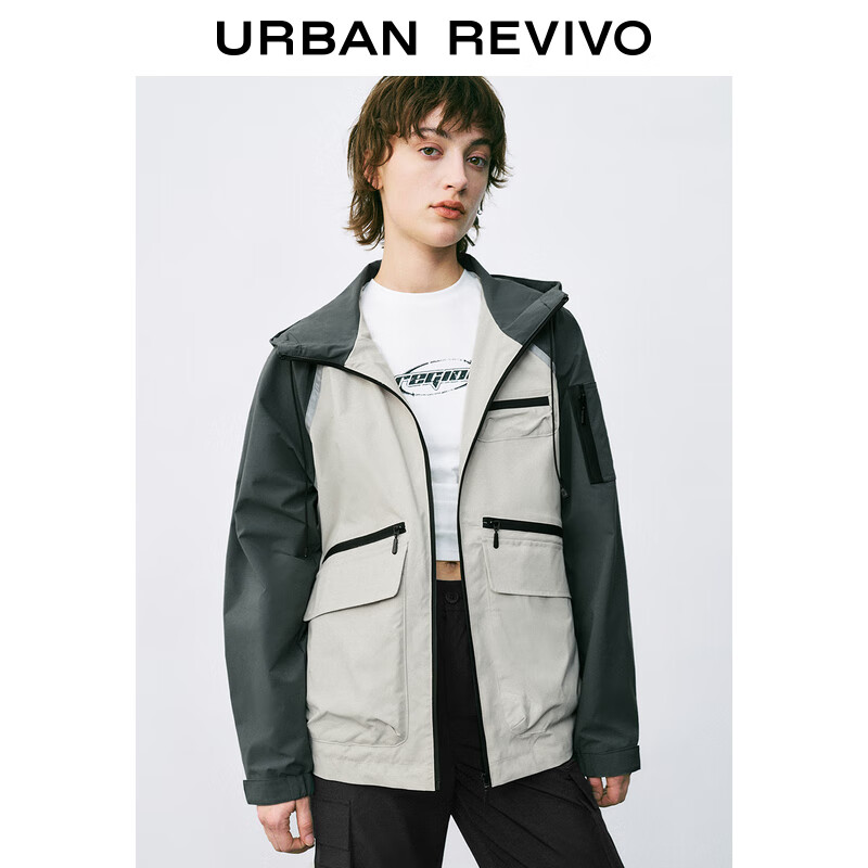 URBAN REVIVO UR2024冬季新款女装户外撞色三防外套 234.5元