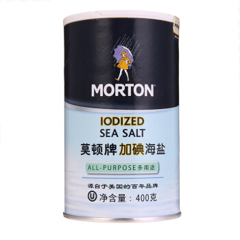 莫顿 MORTON） 加碘海盐 400g 14.28元