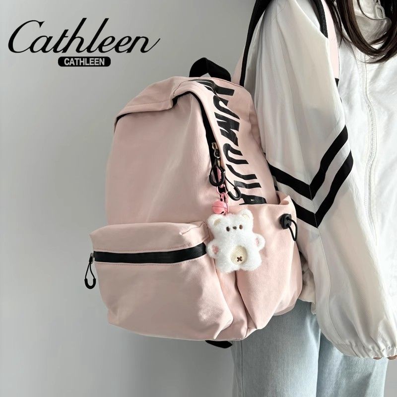 百亿补贴：Cathleen 凯思琳 轻便纯色双肩包女韩版少女百搭大容量初中生大学