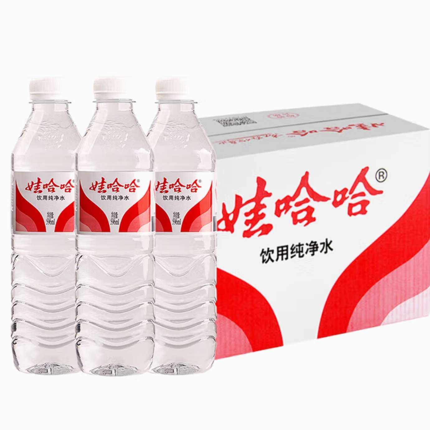 plus会员：娃哈哈 饮用纯净水596ml*24瓶 17.9元