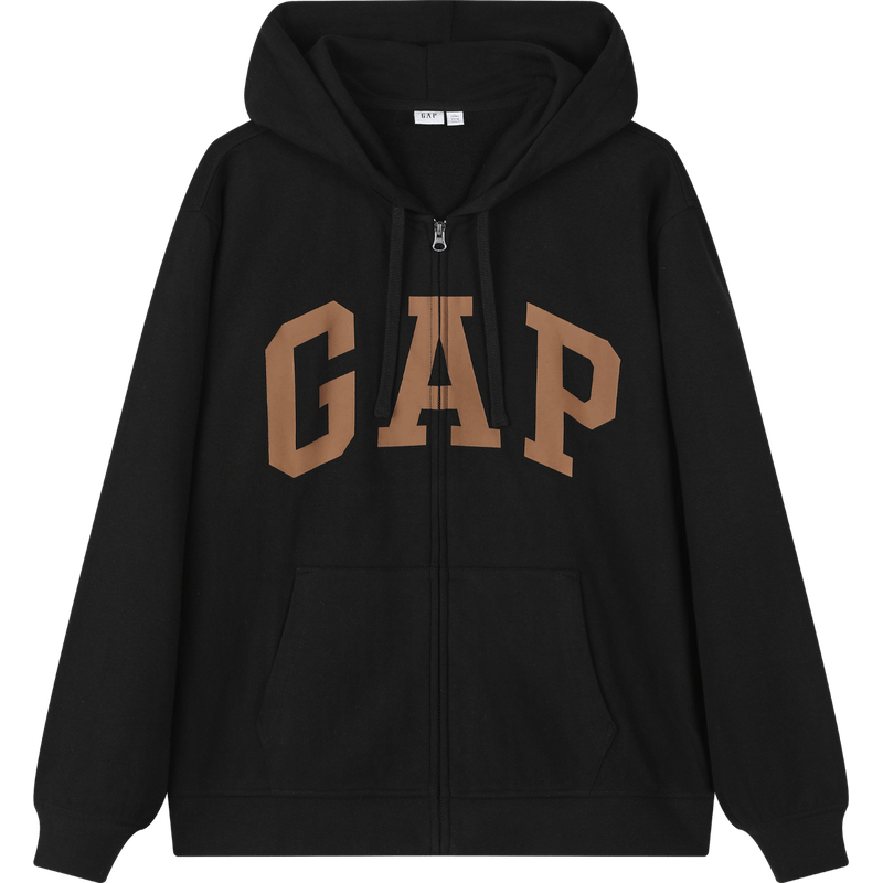 PLUS会员：Gap 美式复古法式圈织软卫衣外套892182 黑色 157.51元包邮（需用券）