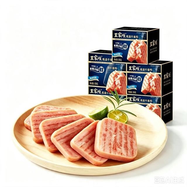 王家渡 低温午餐肉 198g5盒原味+赠鸡肉午餐肉300g*2