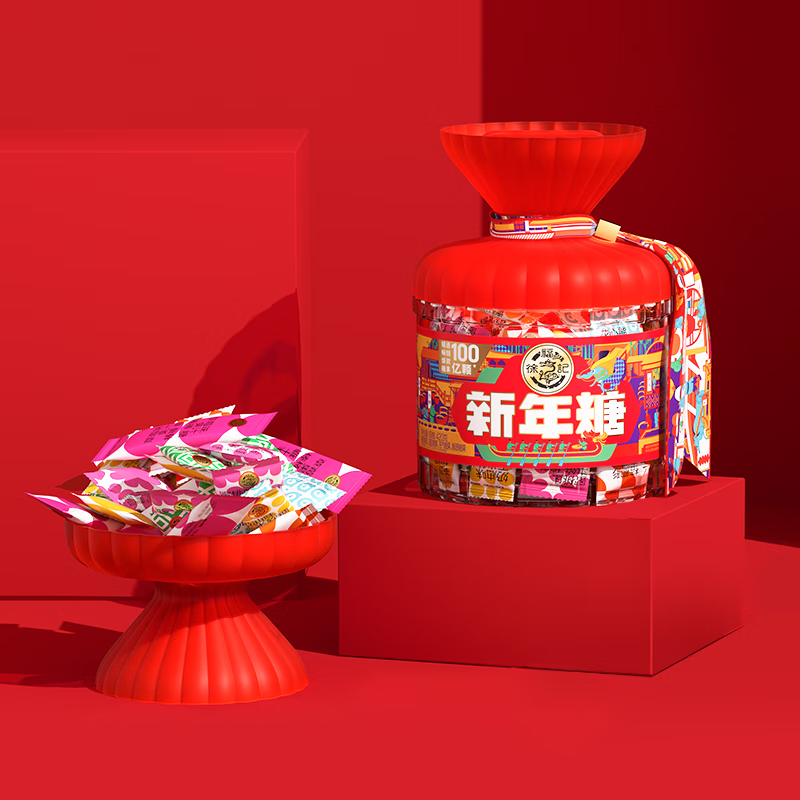 徐福记 新年糖混合口味糖果桶装420g 21.9元（需用券）