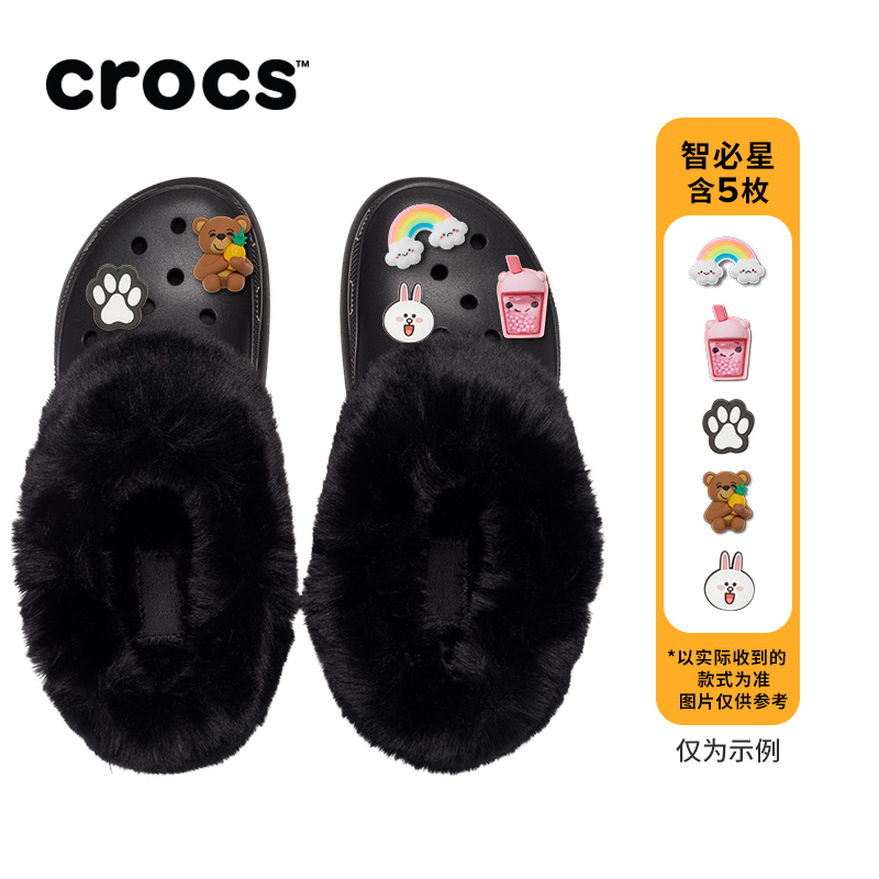 crocs 卡骆驰 暖绒泡芙洞洞鞋厚底雪地靴秋冬暖棉拖鞋女鞋|208446 619元