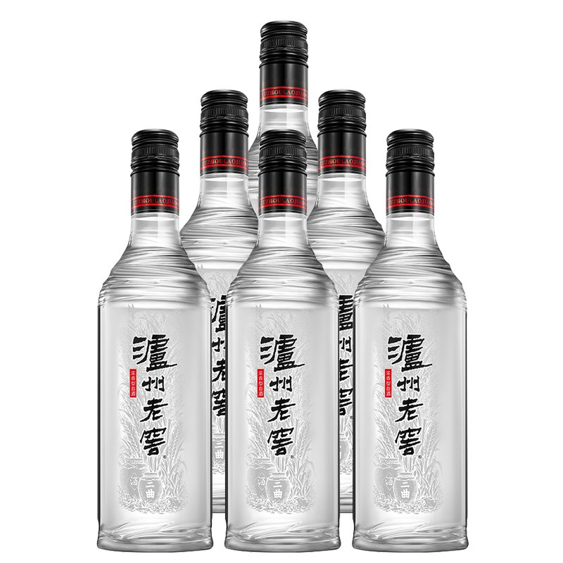 概率券：泸州老窖 黑盖 光瓶酒 浓香型白酒 42度 500ml*6瓶 384.41元包邮（需用