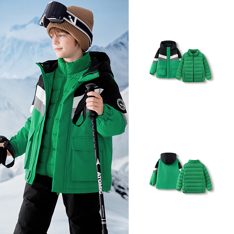 移动端：巴拉巴拉 儿童羽绒服女童冬装加厚保暖外套宝宝2025年新款两件套