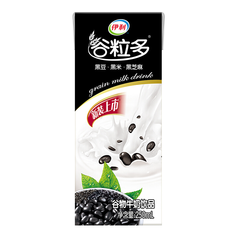 yili 伊利 谷粒多黑谷牛奶250ml*12盒/箱 黑豆+黑米+黑芝麻 年货礼盒 10月产 21.5