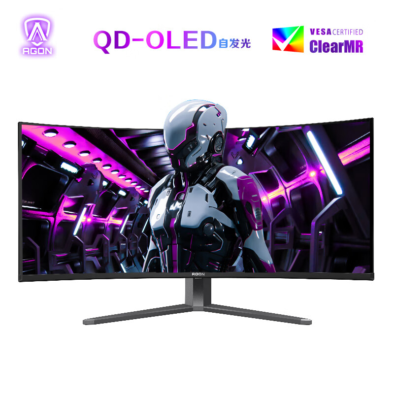 AOC 冠捷 AG346UCD AGON 6 Pro 34英寸 OLED 1800R 显示器（3440x1440、175H、HDR400 True Black