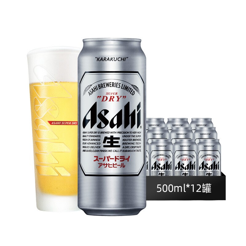 朝日啤酒 超爽生啤系列日式啤酒辛口风味 500ml*18瓶 108.78元