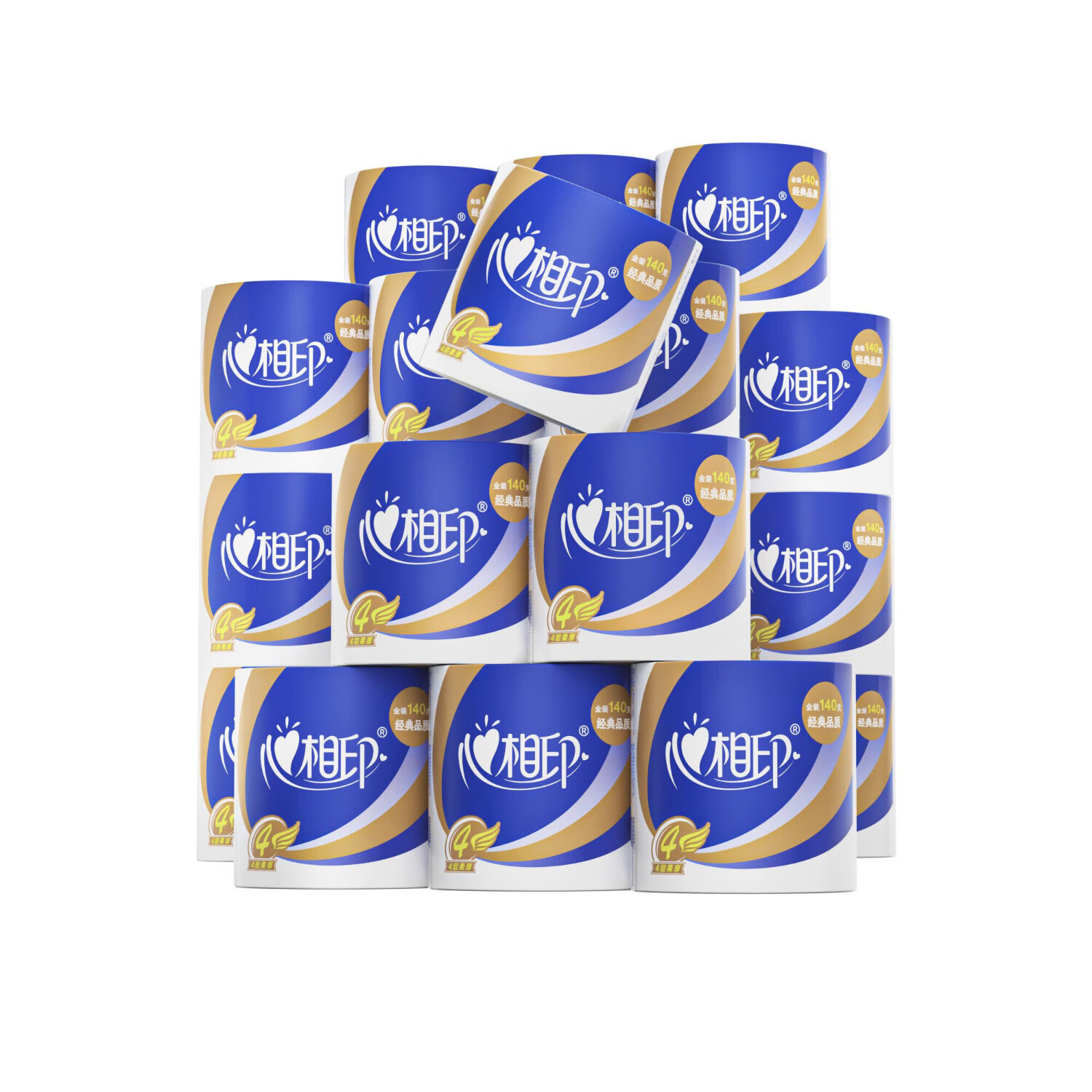 心相印 心柔 有芯4层140g*27卷 柔韧卫生纸 可冲散 整箱 34.05元/件（共136.2元）