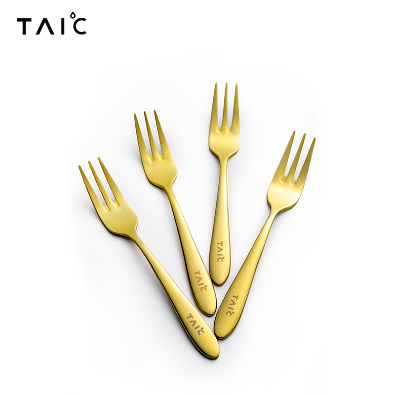 TAIC 太可纯钛叉子餐具套装家用餐叉西餐主餐叉水果沙拉牛排叉 纯钛餐叉4支