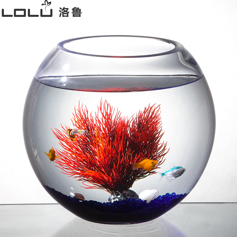 洛鲁 出口德国加厚玻璃鱼缸圆形大号 创意鱼缸水族箱乌龟缸金鱼缸客厅 80.2元（需用券）