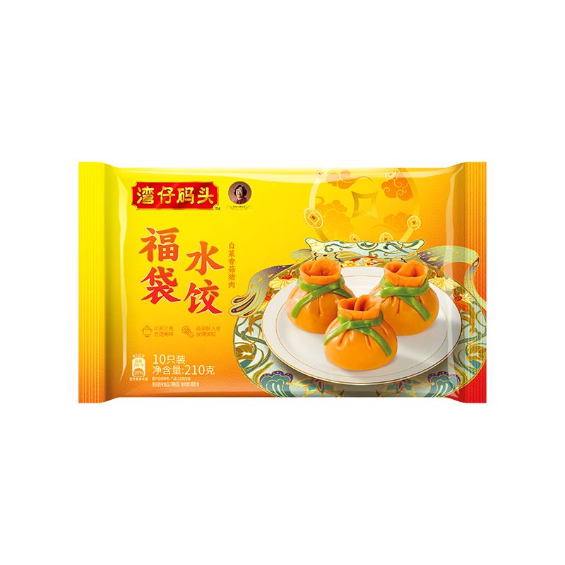 湾仔码头 白菜香菇猪肉福袋饺子210g10只 13.64元（需买5件，需用券）