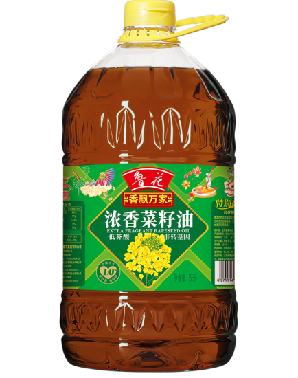 luhua 鲁花 食用油 低芥酸非转基因 香飘万家浓香菜籽油 5L ￥78.5