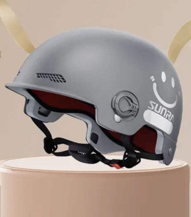 PLUS会员：新日 SUNRA 3C认证电动车头盔半盔 灰色【单盔无镜片】 9.66元包邮+0.