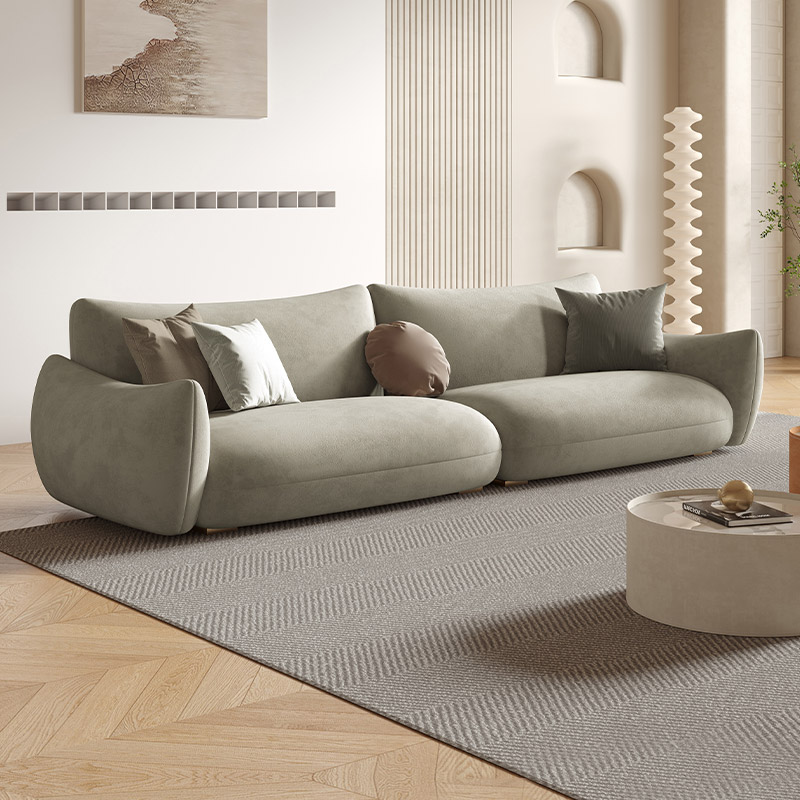 布雷尔 奶油风猫抓布艺沙发小户型客厅组合直排网红设计师面包沙发 776.4元
