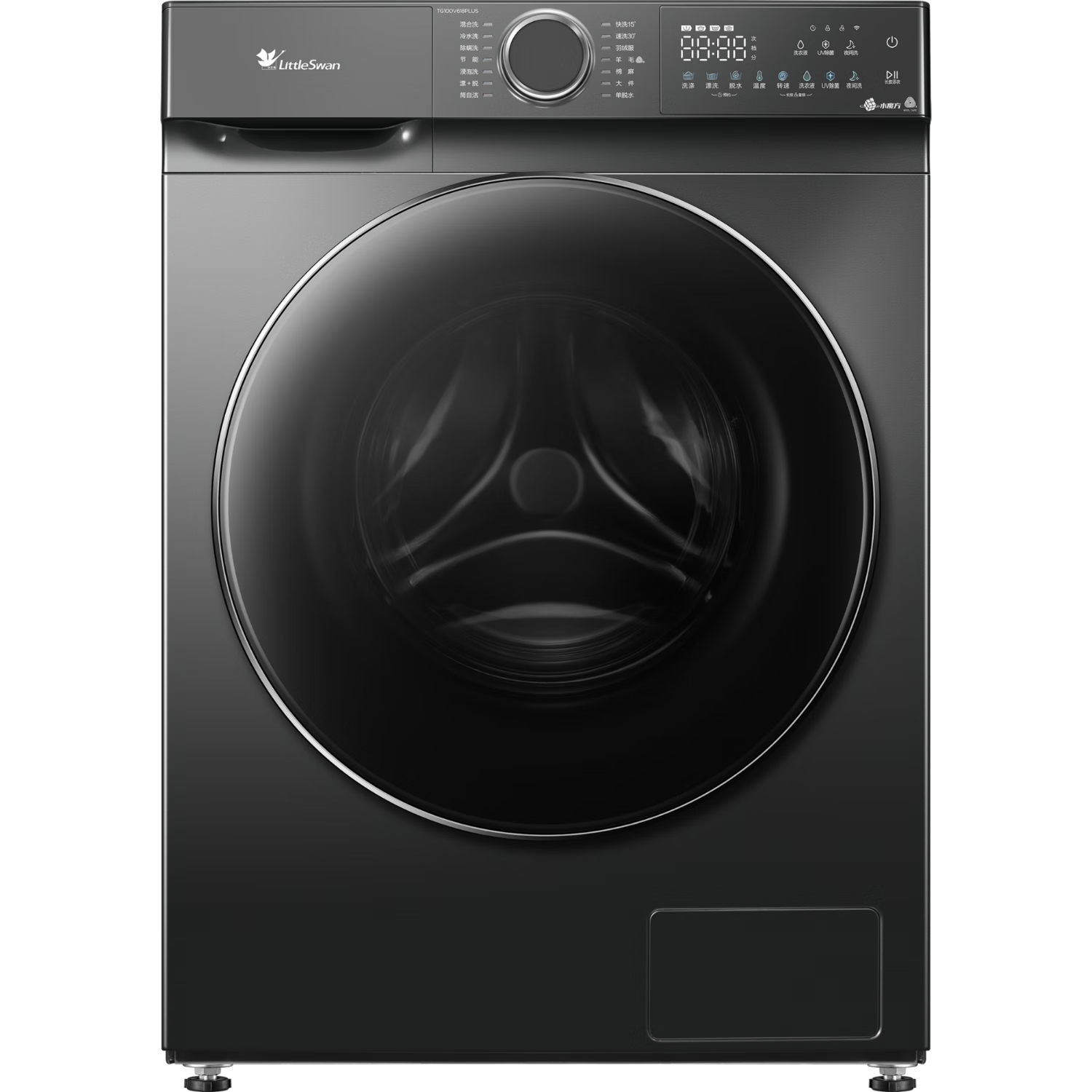 PLUS会员：LittleSwan 小天鹅 水魔方系列 TG100V618PLUS 滚筒洗衣机 10kg 金属钛 1813.