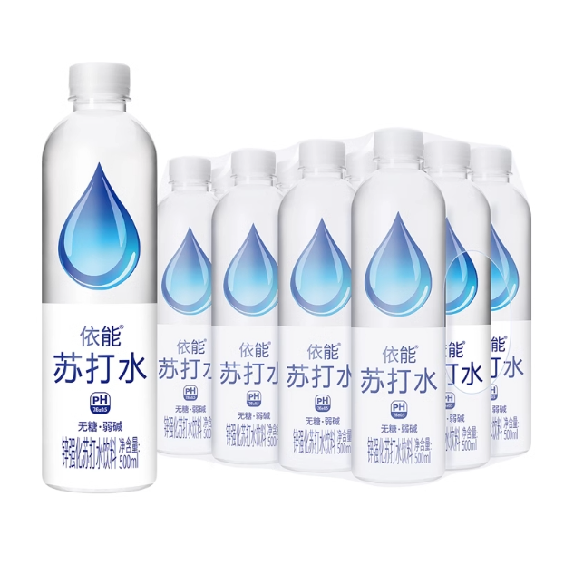 依能 无糖无汽弱碱苏打水500mL*12瓶 13.77元包邮（折1.15元/瓶） 买手党-买手聚集的地方