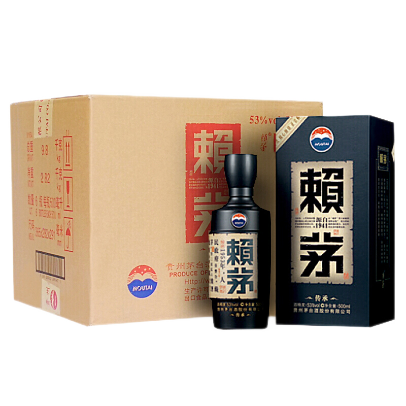 0点：茅台（MOUTAI） 赖茅 53度 500mL 6瓶 传承蓝整箱装 1964元（需首购）