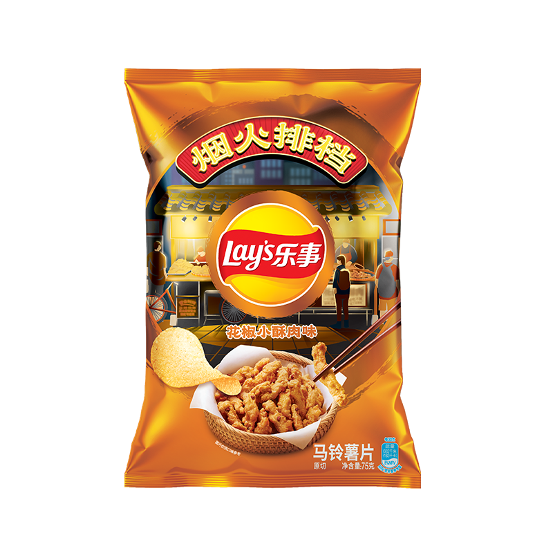 Lay's 乐事 薯片 花椒小酥肉味 75克 休闲零食 花椒小酥肉味 75g 1袋 6.23元