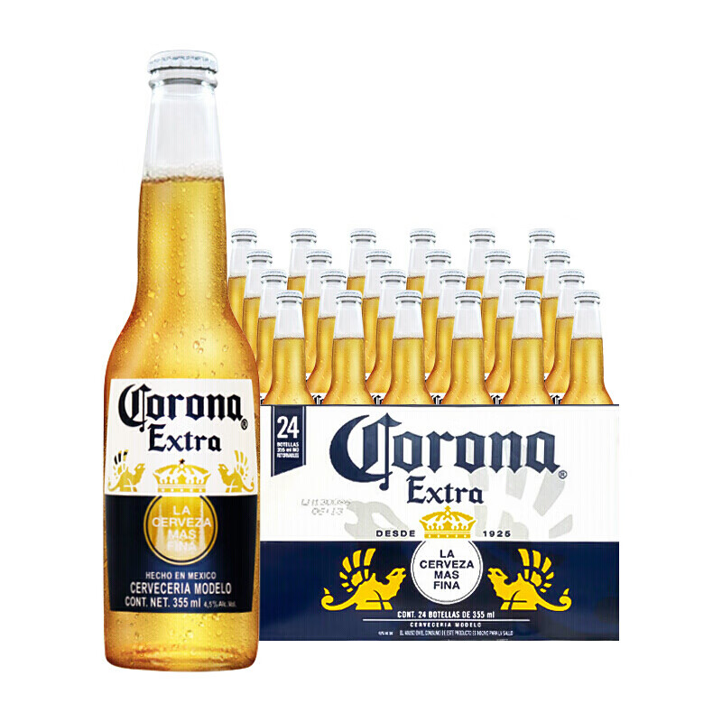 Corona 科罗娜 特级拉格啤酒 355ml*24瓶 整箱装 墨西哥原装进口 130元