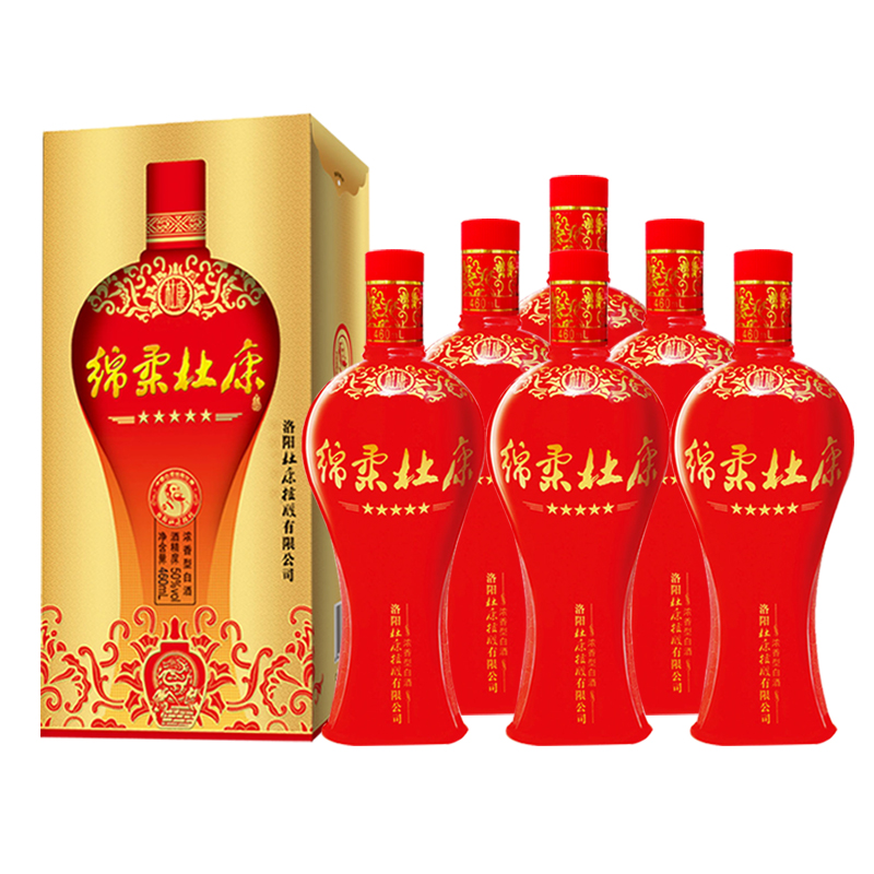 杜康 绵柔五星浓香型白酒50度460ml*6整箱装 183.35元 - 逛丢