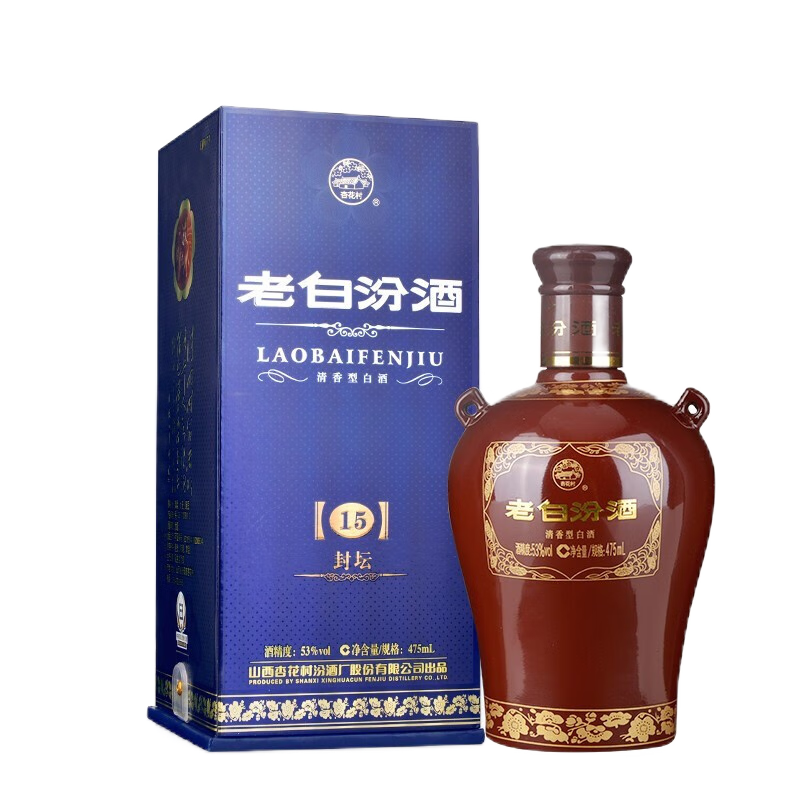 汾酒 老白汾酒 封坛15 53%vol 清香型白酒 475ml 单瓶装 133.72元(需买4件,需用券)
