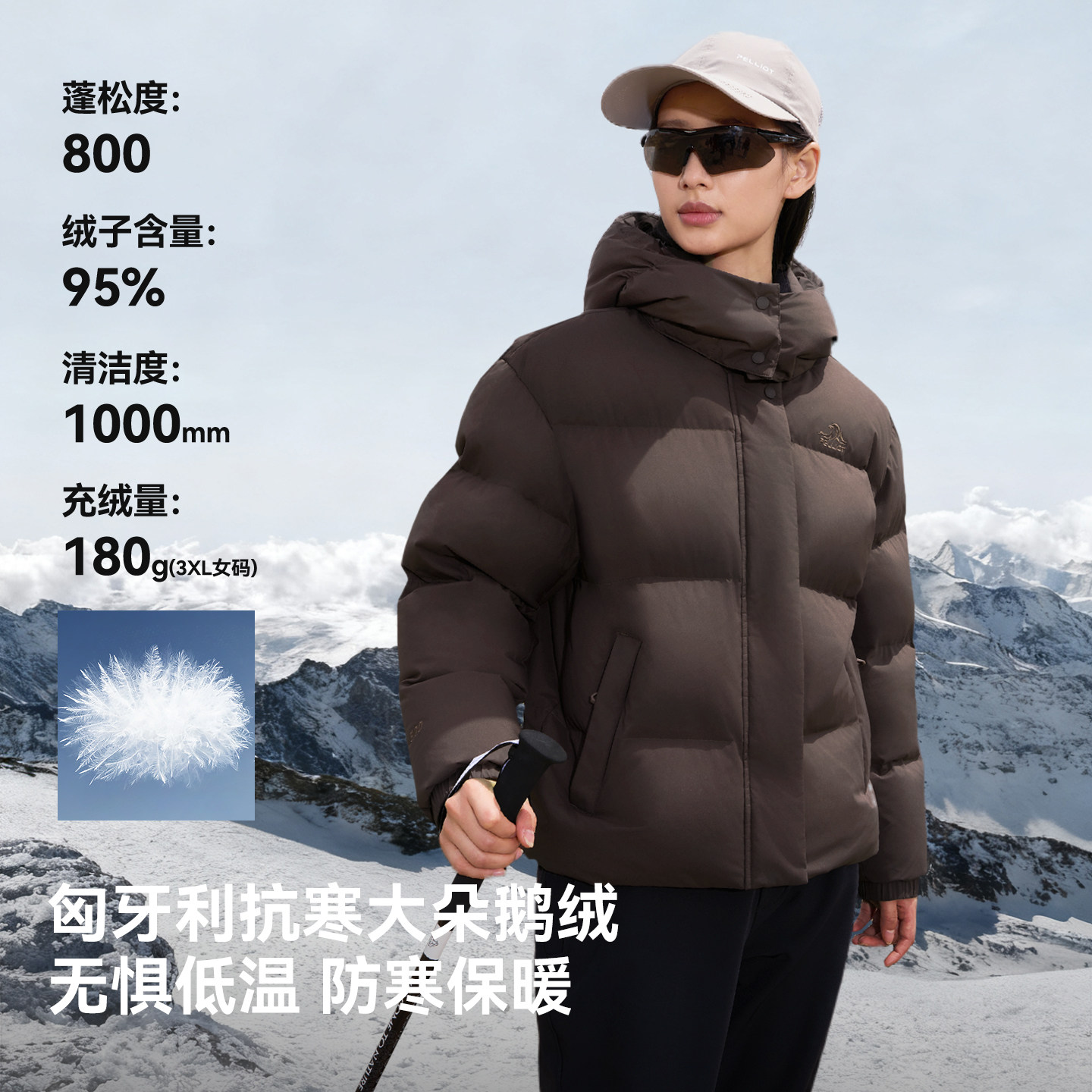 88VIP：伯希和 800蓬鹅绒防风保暖短款羽绒服 499.2元（需用券）